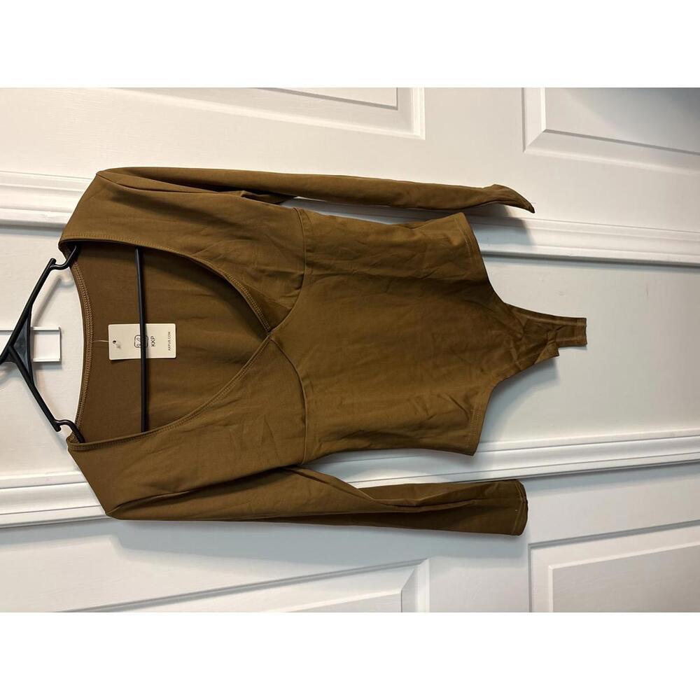 KKP Brown Long Sleeve Bodysuit size L 505